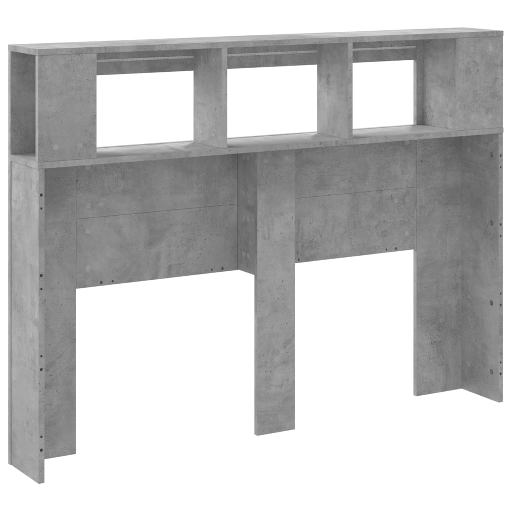 Hoofdeinde Met Led 40X8,5X03,5 Cm Bewerkt Hout 140 x 103.5 cm Betongrijs