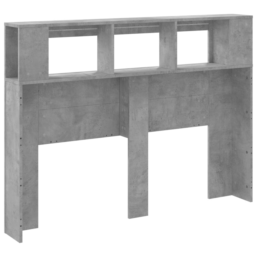 Hoofdeinde Met Led 40X8,5X03,5 Cm Bewerkt Hout 140 x 103.5 cm Betongrijs