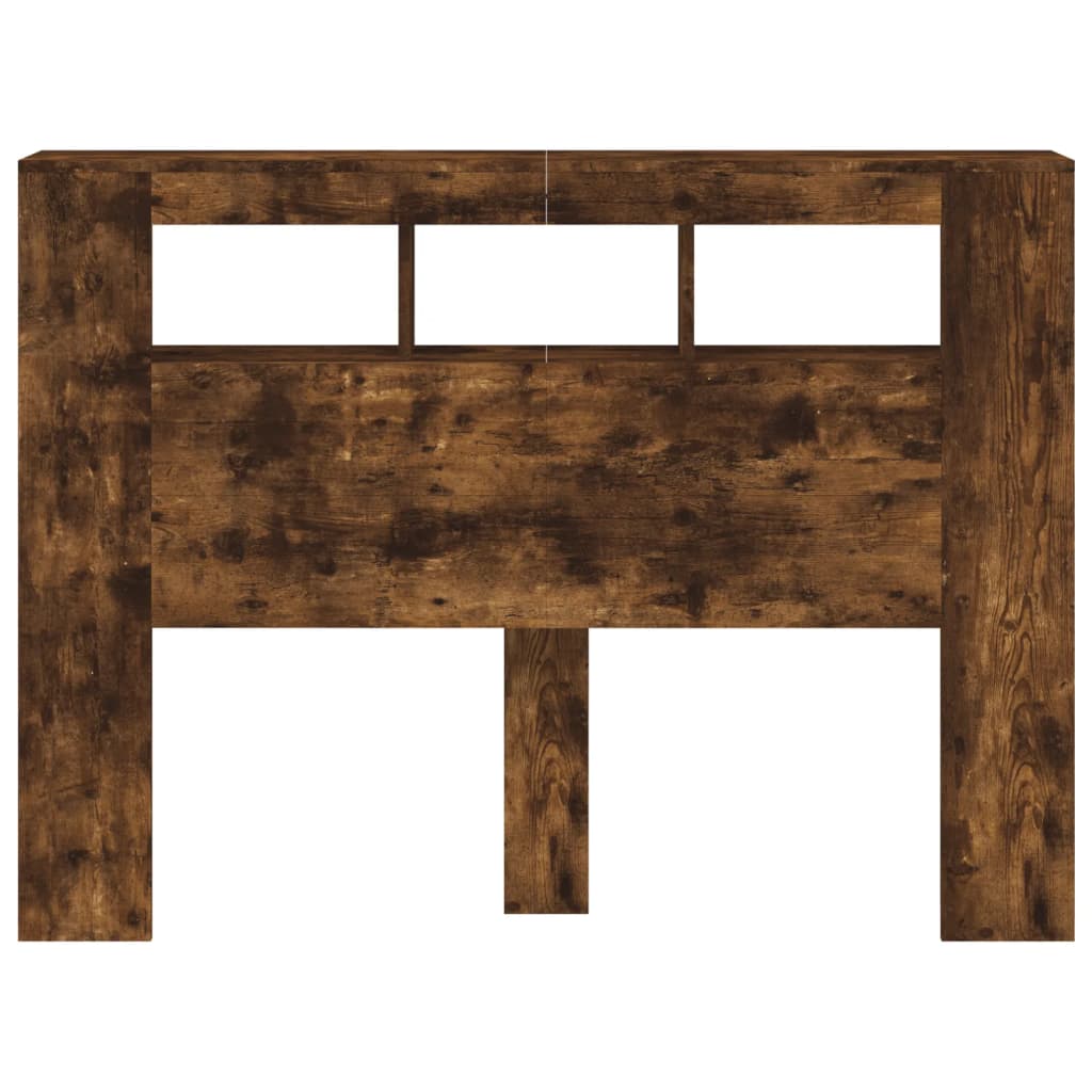 Hoofdeinde Met Led 40X8,5X03,5 Cm Bewerkt Hout 140 x 103.5 cm Gerookt eiken