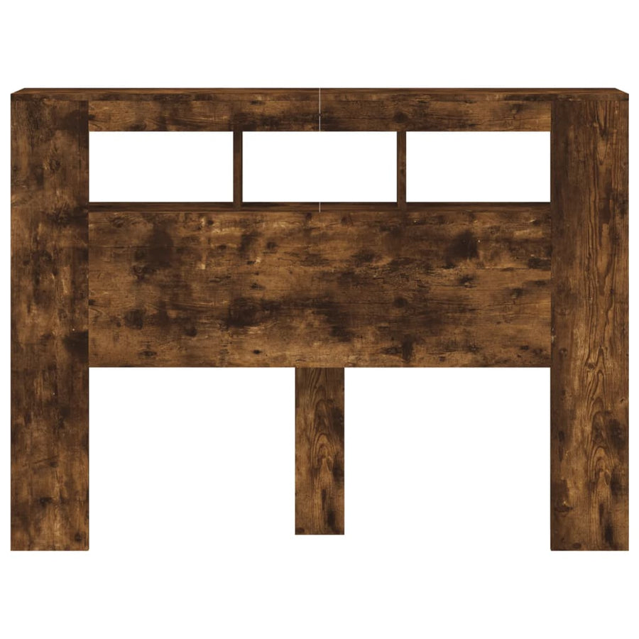 Hoofdeinde Met Led 40X8,5X03,5 Cm Bewerkt Hout 140 x 103.5 cm Gerookt eiken