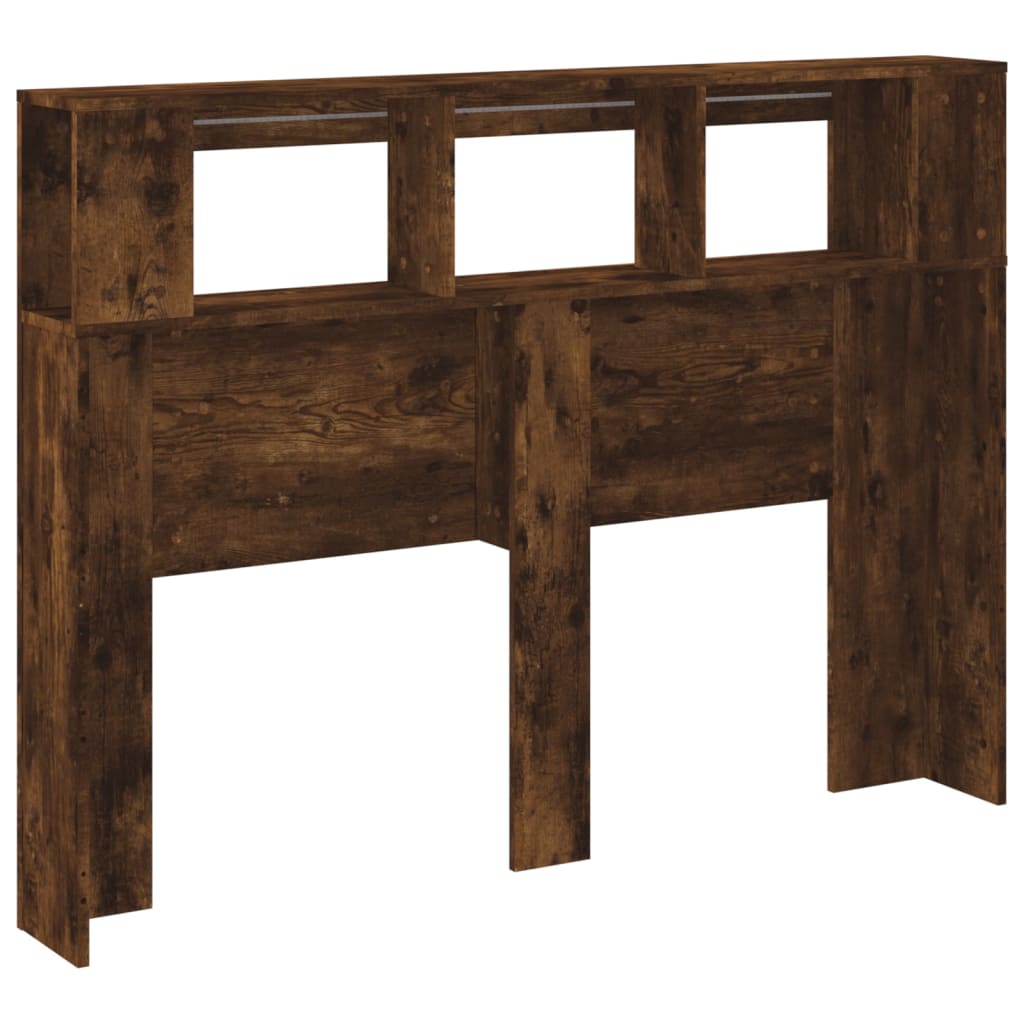 Hoofdeinde Met Led 40X8,5X03,5 Cm Bewerkt Hout 140 x 103.5 cm Gerookt eiken