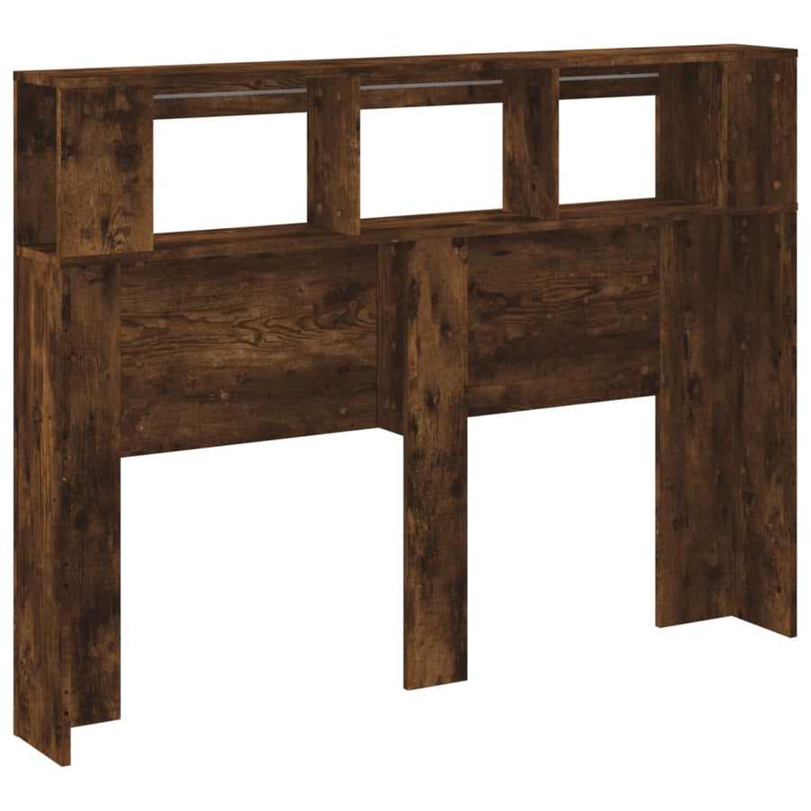 Hoofdeinde Met Led 40X8,5X03,5 Cm Bewerkt Hout 140 x 103.5 cm Gerookt eiken