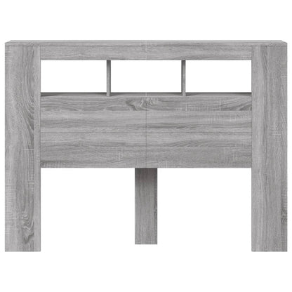Hoofdeinde Met Led 40X8,5X03,5 Cm Bewerkt Hout 140 x 103.5 cm Grijs sonoma