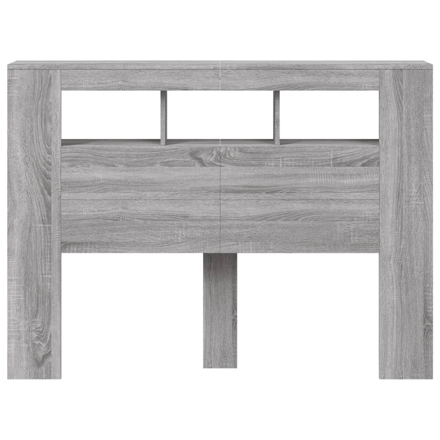 Hoofdeinde Met Led 40X8,5X03,5 Cm Bewerkt Hout 140 x 103.5 cm Grijs sonoma