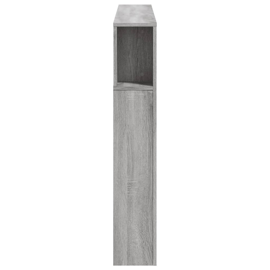 Hoofdeinde Met Led 40X8,5X03,5 Cm Bewerkt Hout 140 x 103.5 cm Grijs sonoma