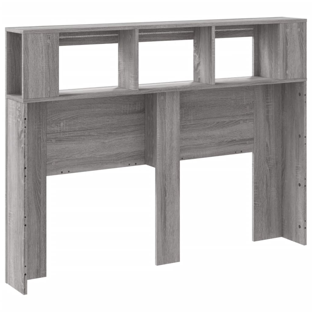 Hoofdeinde Met Led 40X8,5X03,5 Cm Bewerkt Hout 140 x 103.5 cm Grijs sonoma