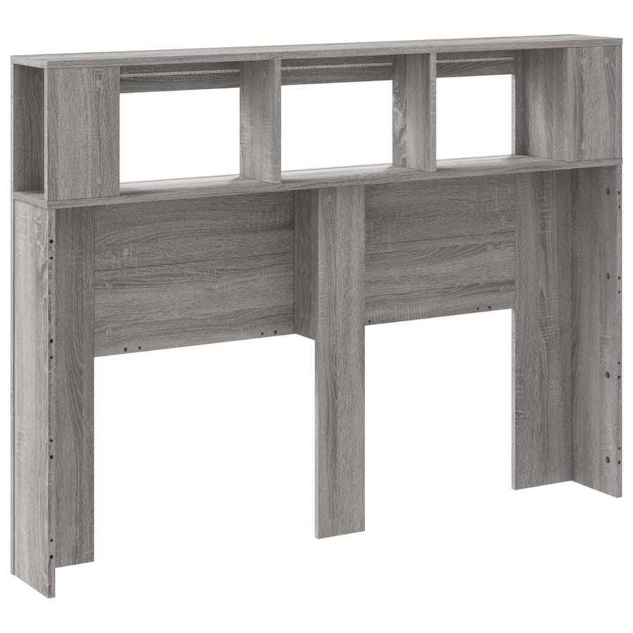 Hoofdeinde Met Led 40X8,5X03,5 Cm Bewerkt Hout 140 x 103.5 cm Grijs sonoma