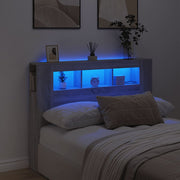Hoofdbord 140x18,5x103,5 cm bewerkt hout grijs sonoma LED