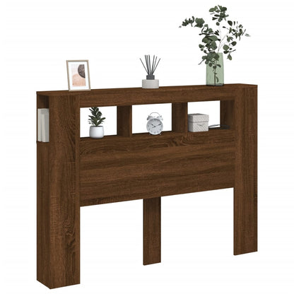 Hoofdeinde Met Led 40X8,5X03,5 Cm Bewerkt Hout Bruineiken 140 x 103.5 cm bruin eikenkleur