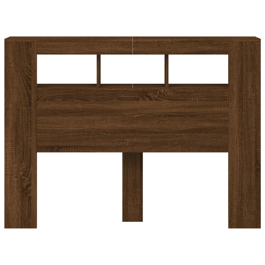 Hoofdeinde Met Led 40X8,5X03,5 Cm Bewerkt Hout Bruineiken 140 x 103.5 cm bruin eikenkleur