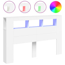Hoofdeinde Met Led 60X8,5X03,5 Cm Bewerkt Hout 160 x 103.5 cm Wit