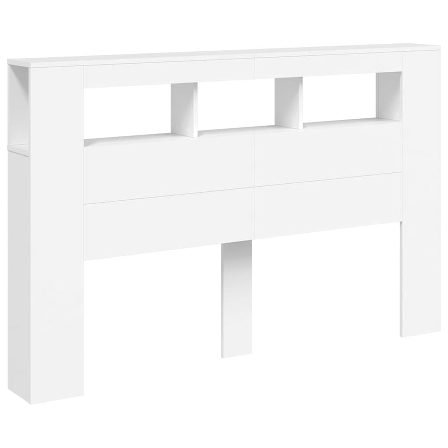 Hoofdeinde Met Led 60X8,5X03,5 Cm Bewerkt Hout 160 x 103.5 cm Wit