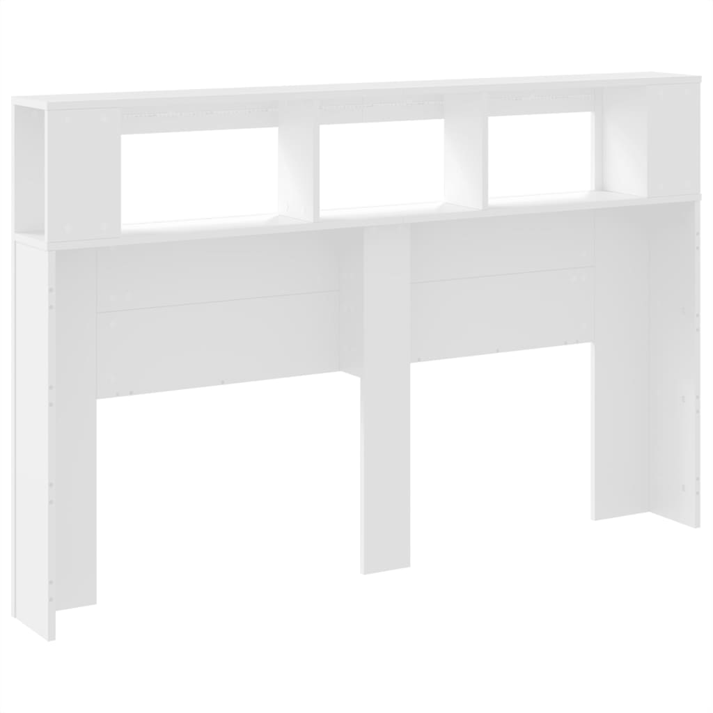 Hoofdeinde Met Led 60X8,5X03,5 Cm Bewerkt Hout 160 x 103.5 cm Wit