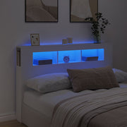 Hoofdeinde 160x18,5x103,5 cm bewerkt hout wit LED