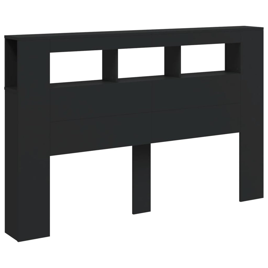Hoofdeinde Met Led 60X8,5X03,5 Cm Bewerkt Hout 160 x 103.5 cm Zwart