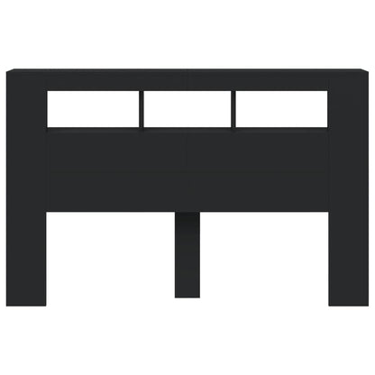 Hoofdeinde Met Led 60X8,5X03,5 Cm Bewerkt Hout 160 x 103.5 cm Zwart