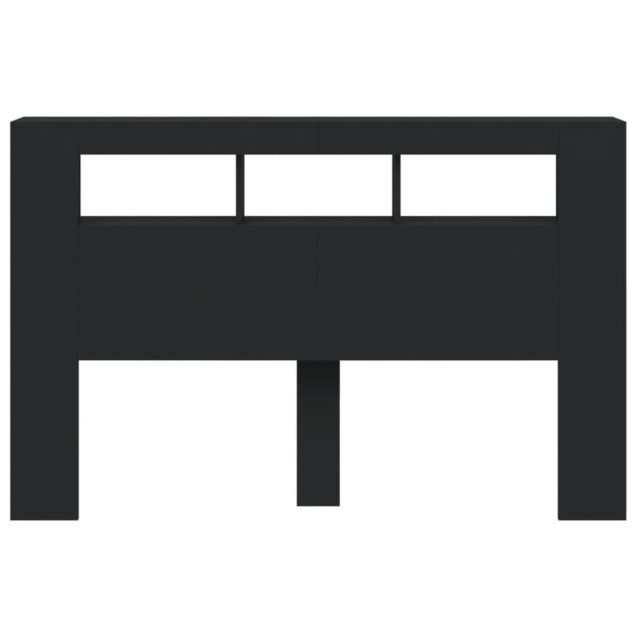 Hoofdeinde Met Led 60X8,5X03,5 Cm Bewerkt Hout 160 x 103.5 cm Zwart