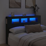 Hoofdeinde 160x18,5x103,5 cm bewerkt hout zwart LED
