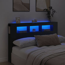 Hoofdeinde Met Led 60X8,5X03,5 Cm Bewerkt Hout 160 x 103.5 cm Zwart