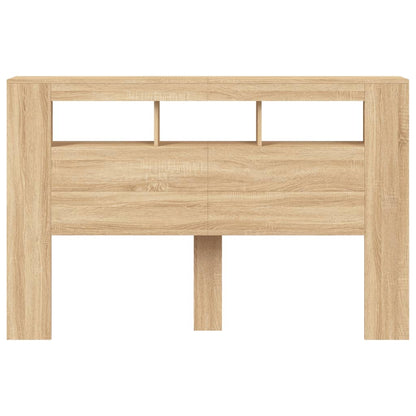 Hoofdbord Met Led 60X8,5X03,5 Cm Bewerkt Hout 160 x 103.5 cm Sonoma eiken