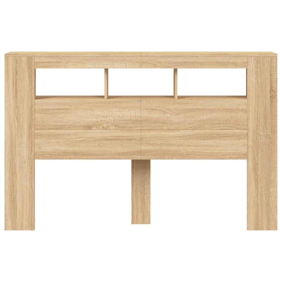Hoofdbord Met Led 60X8,5X03,5 Cm Bewerkt Hout 160 x 103.5 cm Sonoma eiken