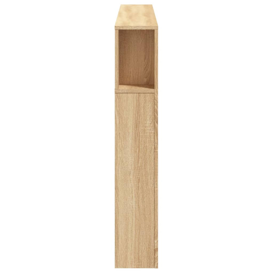 Hoofdbord Met Led 60X8,5X03,5 Cm Bewerkt Hout 160 x 103.5 cm Sonoma eiken