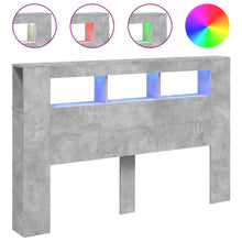 Hoofdeinde Met Led 60X8,5X03,5 Cm Bewerkt Hout 160 x 103.5 cm Betongrijs