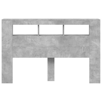 Hoofdeinde Met Led 60X8,5X03,5 Cm Bewerkt Hout 160 x 103.5 cm Betongrijs