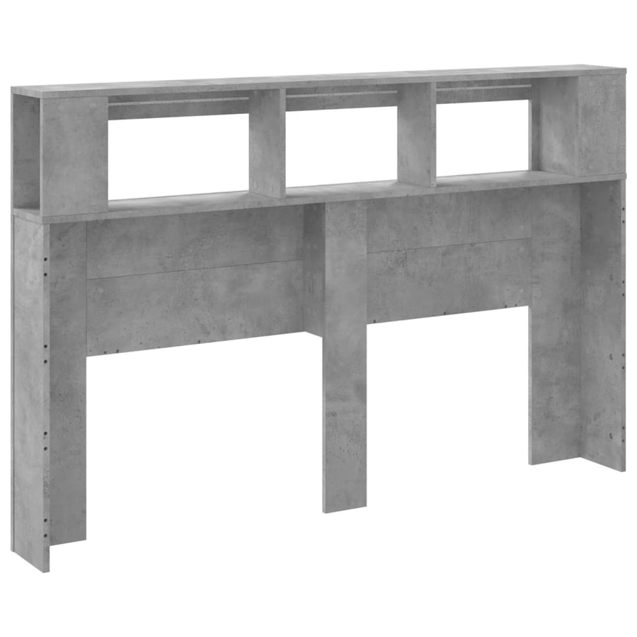 Hoofdeinde Met Led 60X8,5X03,5 Cm Bewerkt Hout 160 x 103.5 cm Betongrijs