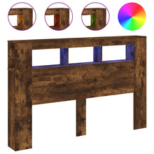 Hoofdeinde Met Led 60X8,5X03,5 Cm Bewerkt Hout 160 x 103.5 cm Gerookt eiken
