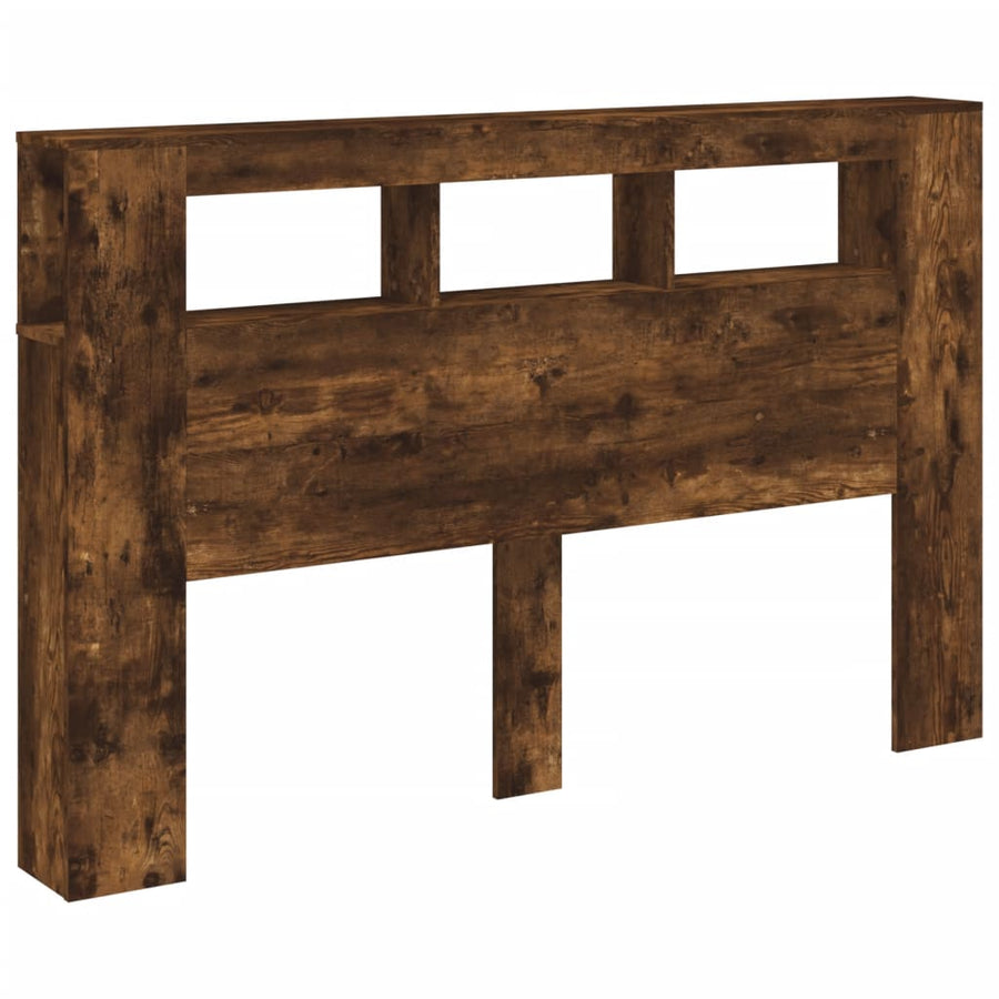 Hoofdeinde Met Led 60X8,5X03,5 Cm Bewerkt Hout 160 x 103.5 cm Gerookt eiken