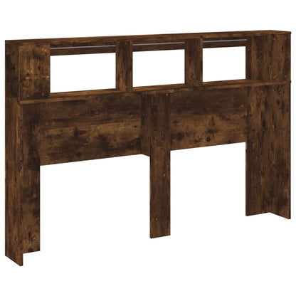 Hoofdeinde Met Led 60X8,5X03,5 Cm Bewerkt Hout 160 x 103.5 cm Gerookt eiken