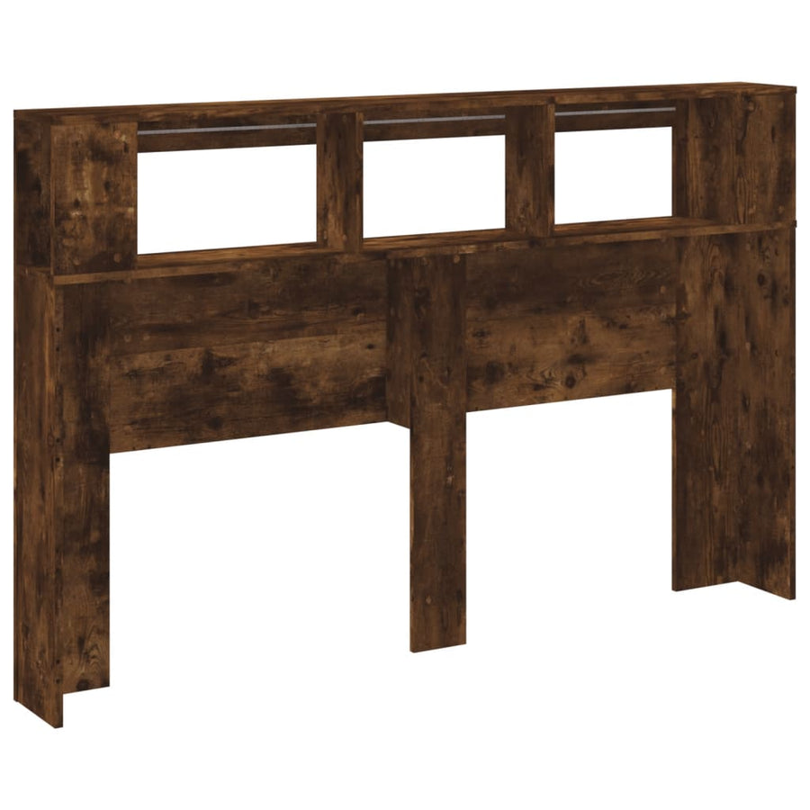 Hoofdeinde Met Led 60X8,5X03,5 Cm Bewerkt Hout 160 x 103.5 cm Gerookt eiken