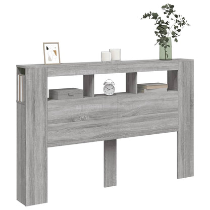 Hoofdeinde Met Led 60X8,5X03,5 Cm Bewerkt Hout 160 x 103.5 cm Grijs sonoma
