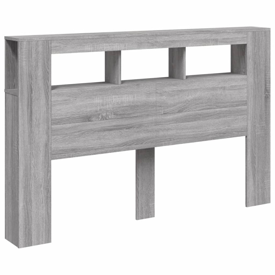 Hoofdeinde Met Led 60X8,5X03,5 Cm Bewerkt Hout 160 x 103.5 cm Grijs sonoma