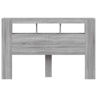 Hoofdeinde Met Led 60X8,5X03,5 Cm Bewerkt Hout 160 x 103.5 cm Grijs sonoma