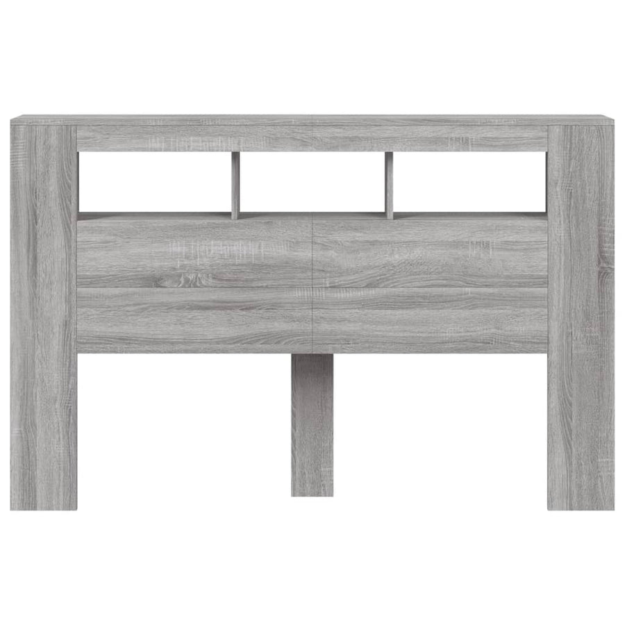 Hoofdeinde Met Led 60X8,5X03,5 Cm Bewerkt Hout 160 x 103.5 cm Grijs sonoma