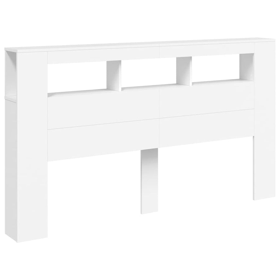 Hoofdeinde Met Led 80X8,5X03,5 Cm Bewerkt Hout 180 x 103.5 cm Wit