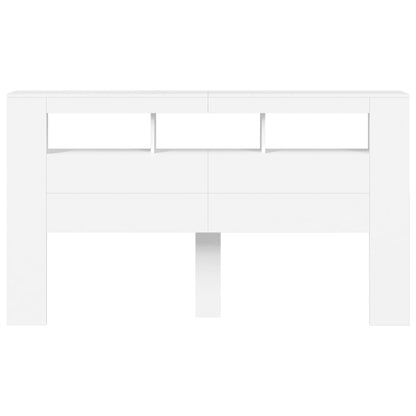 Hoofdeinde Met Led 80X8,5X03,5 Cm Bewerkt Hout 180 x 103.5 cm Wit
