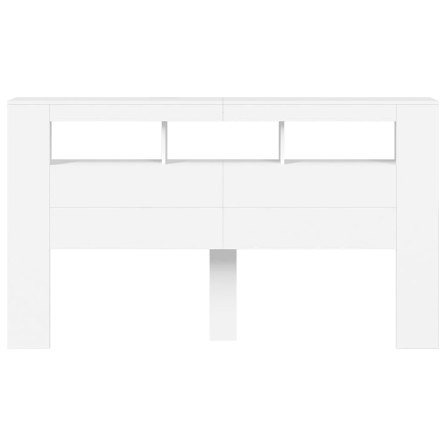 Hoofdeinde Met Led 80X8,5X03,5 Cm Bewerkt Hout 180 x 103.5 cm Wit