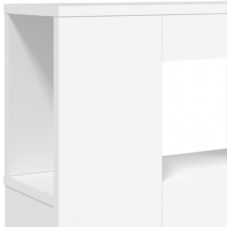 Hoofdeinde Met Led 80X8,5X03,5 Cm Bewerkt Hout 180 x 103.5 cm Wit