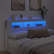 Hoofdeinde 180x18,5x103,5 cm bewerkt hout wit LED