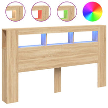 Hoofdbord Met Led 80X8,5X03,5 Cm Bewerkt Hout 180 x 103.5 cm Sonoma eiken