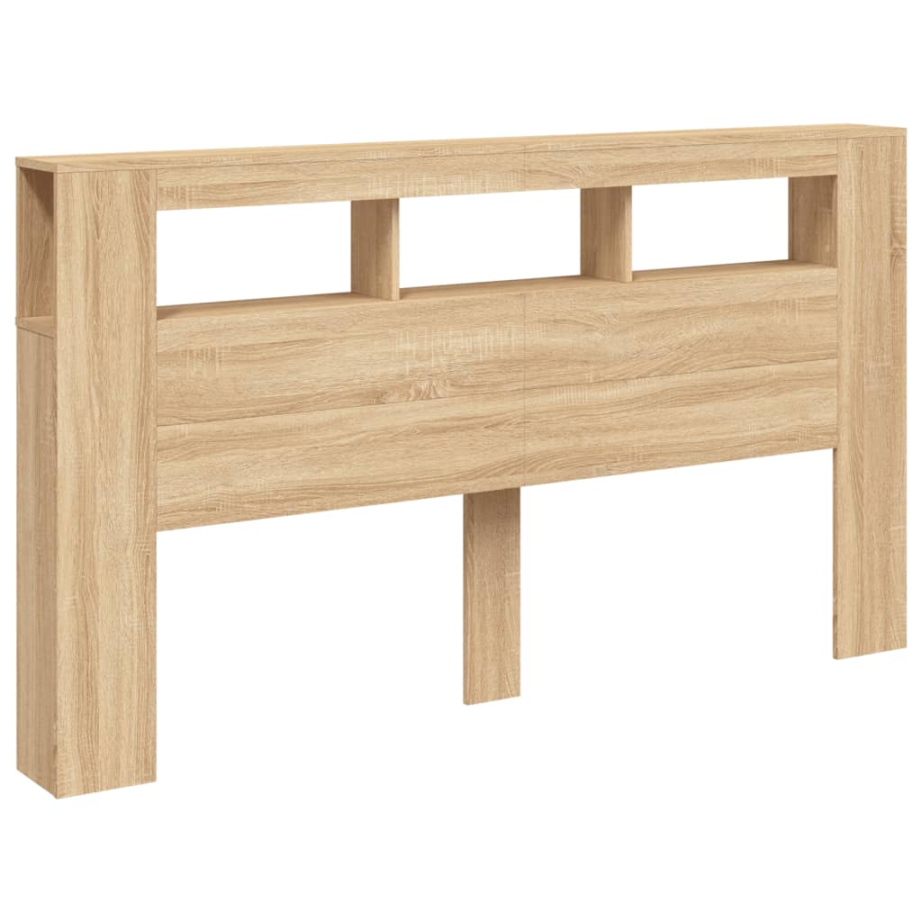 Hoofdbord Met Led 80X8,5X03,5 Cm Bewerkt Hout 180 x 103.5 cm Sonoma eiken