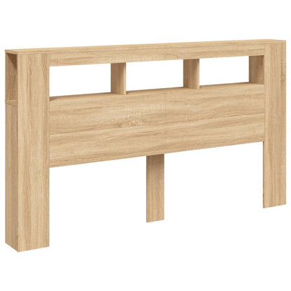 Hoofdbord Met Led 80X8,5X03,5 Cm Bewerkt Hout 180 x 103.5 cm Sonoma eiken