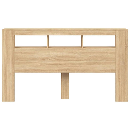 Hoofdbord Met Led 80X8,5X03,5 Cm Bewerkt Hout 180 x 103.5 cm Sonoma eiken