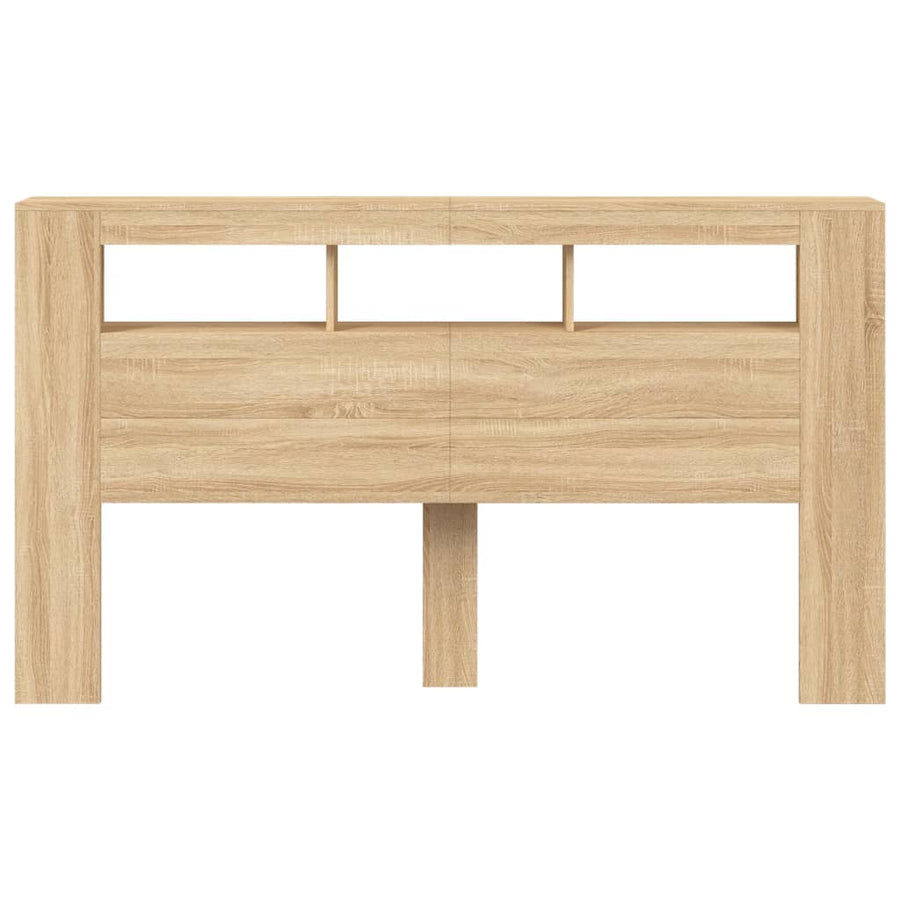 Hoofdbord Met Led 80X8,5X03,5 Cm Bewerkt Hout 180 x 103.5 cm Sonoma eiken