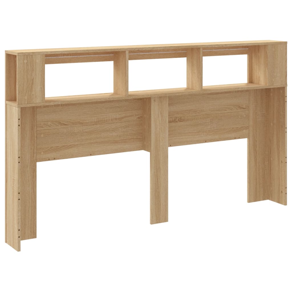 Hoofdbord Met Led 80X8,5X03,5 Cm Bewerkt Hout 180 x 103.5 cm Sonoma eiken