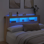Hoofdbord 180x18,5x103,5 cm bewerkt hout sonoma eiken met LED