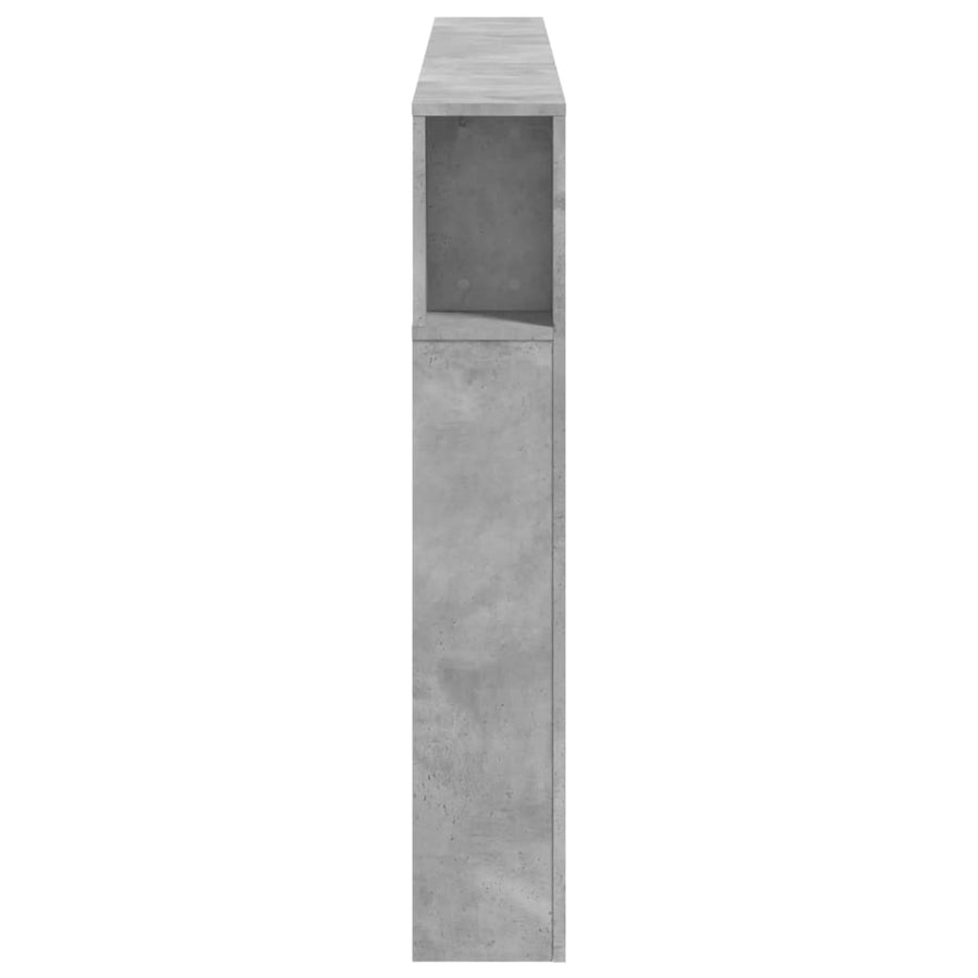 Hoofdeinde Met Led 80X8,5X03,5 Cm Bewerkt Hout 180 x 103.5 cm Betongrijs
